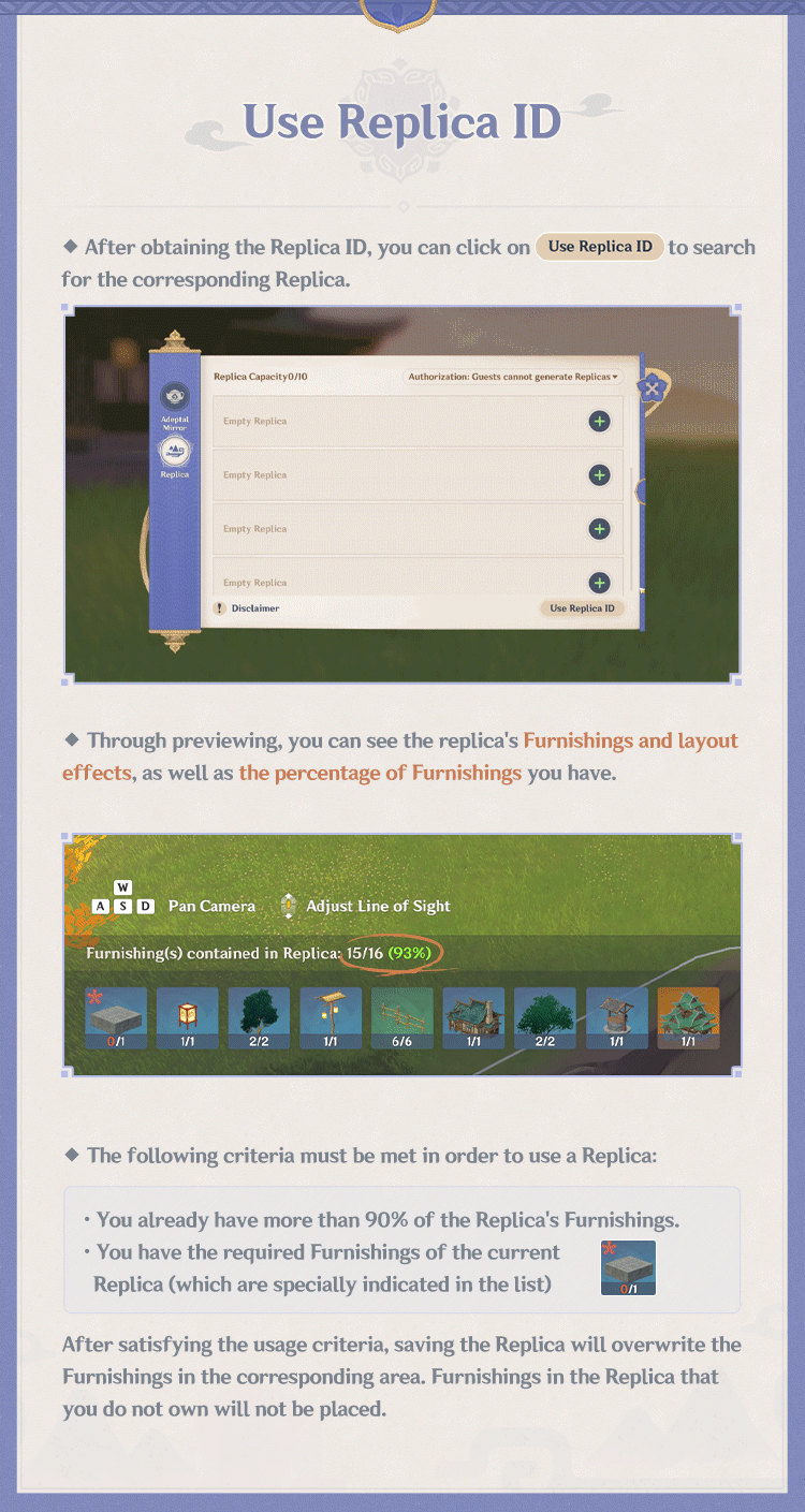 Version 3.2 Update to the Serenitea Pot "Replication" Feature