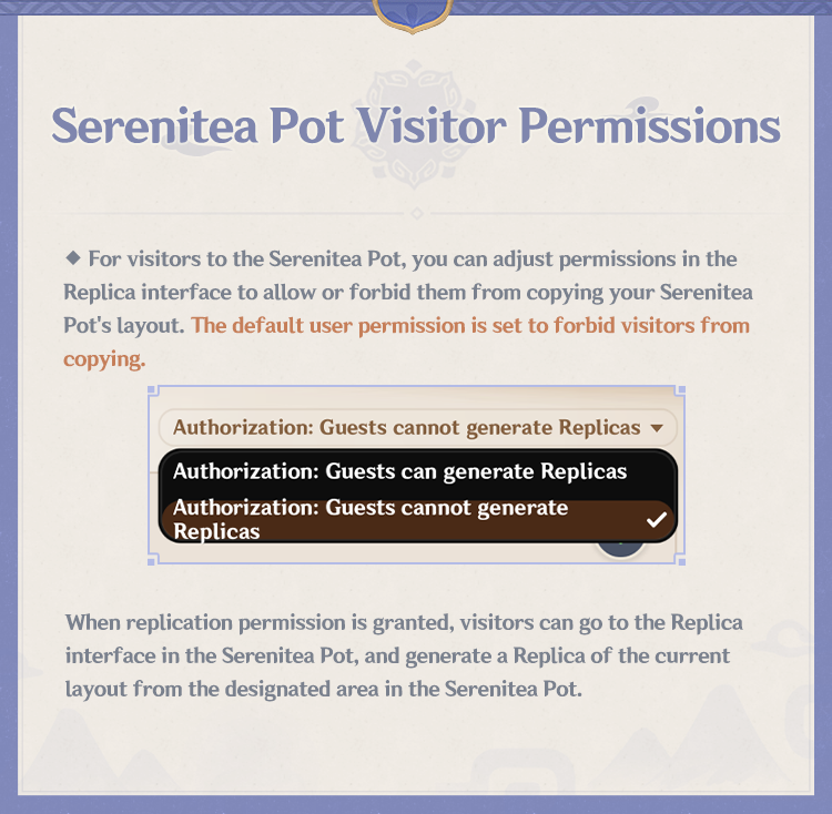 Version 3.2 Update to the Serenitea Pot "Replication" Feature