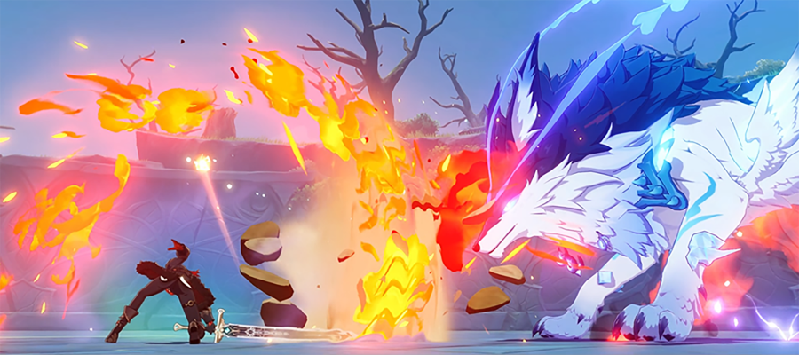 Genshin Impact combat scene showing elemental team reactions